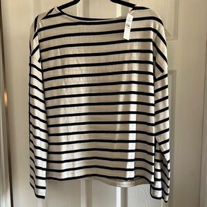 Striped Black and White Women's Top